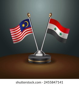 Malaysia and Syria table flags relation with gradient backgrund
