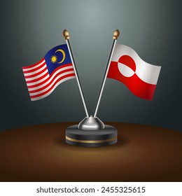 Malaysia and  table flags relation with gradient backgrund
