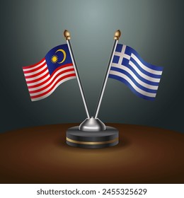 Malaysia and  table flags relation with gradient backgrund