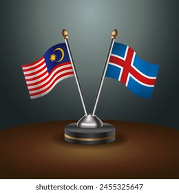 Malaysia and  table flags relation with gradient backgrund