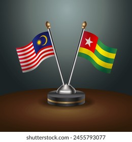 Malaysia and Togo table flags relation with gradient backgrund