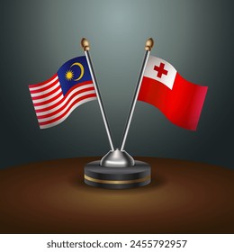 Malaysia and Tonga table flags relation with gradient backgrund