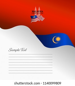 Malaysia top brochure cover vector, independence day. Malaysia National Day.  graphic for design element
