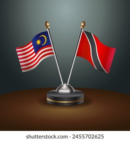 Malaysia and Trinidad and Tobago table flags relation with gradient backgrund
