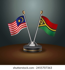 Malaysia and Vanuatu table flags relation with gradient backgrund