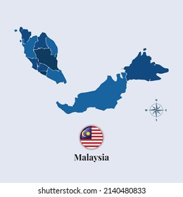 Malaysia Vector Map Flag Flag Map Stock Vector (Royalty Free ...