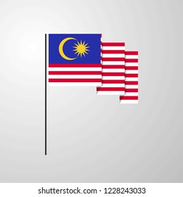 Malaysia waving Flag creative background
