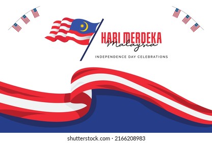 Malaysia waving flag independence day design template