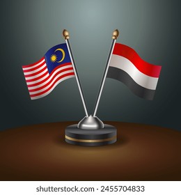 Malaysia and Yemen table flags relation with gradient backgrund