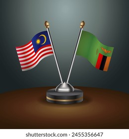 Malaysia and Zambia table flags relation with gradient backgrund