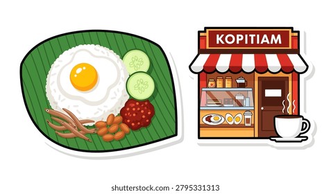 Malaysian breakfast plate with egg