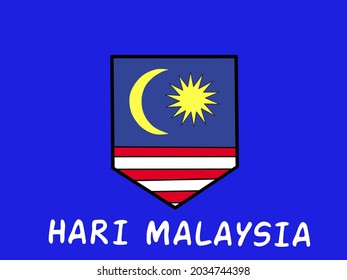Malaysian flag emblem logo.  There are writings in the Malay language means "Malaysia Day".  Malaysia Day celebration theme.