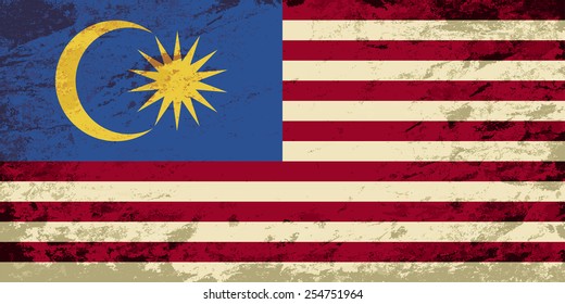 Malaysia Flag Drawing Grunge Retro Flag Stock Illustration 124742443