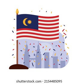 Malaysian Flag On The City Icon