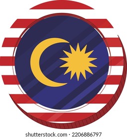 vector de bandera malaya dibujado a mano,vector de ringgit de Malasia dibujado a mano