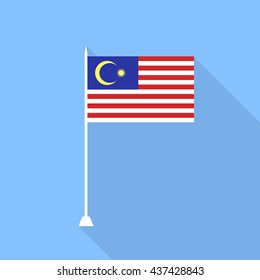 Malaysian Flag. Vector Illustration .