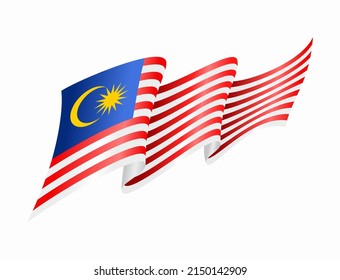 Malaysian flag wavy abstract background. Vector illustration.