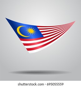 Malaysian flag wavy abstract background. Vector illustration.