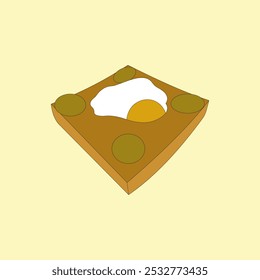 Malaysian Food Roti Titab vector illustration. Breakfast meal