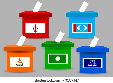 Malaysian general election illustration vector voting box party candidate