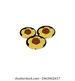 Malaysian Hari Raya cookies, Kuih Tart Bunga on white background. Vector illustration