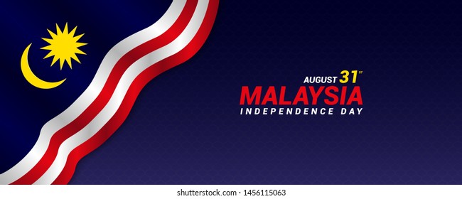 Malaysian Independence Day abstract banner with stripes of malaysia flag. Vector illustration concept.