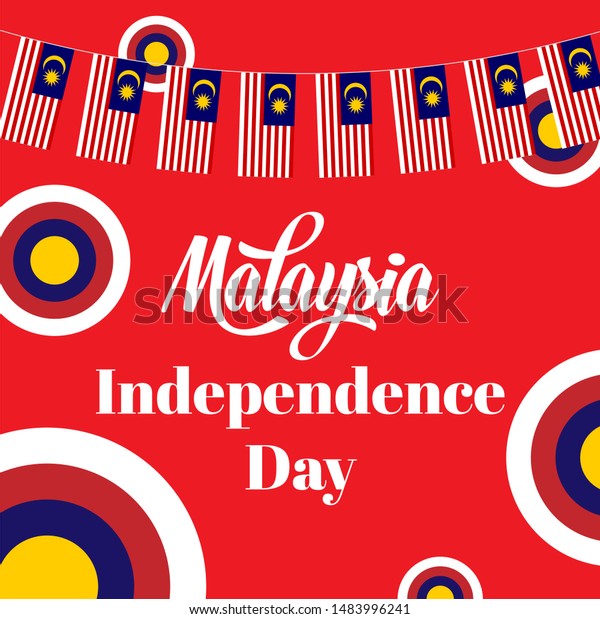 Malaysian Independence Day Hanged Malaysia Flags Stock Vector Royalty Free 1483996241