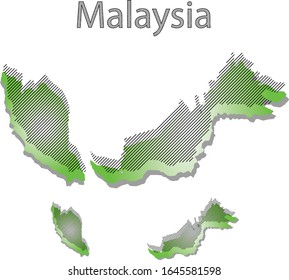 malaysian maps with line style