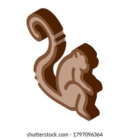 malaysische Affen-Ikone-Vektorgrafik. isometrisches malaysisches Affenschild. farbige einzelne Symbolillustration