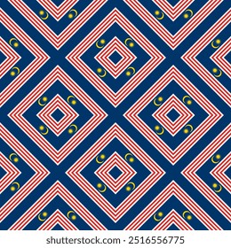 malaysian pattern design. moon and star background. vector illustration
