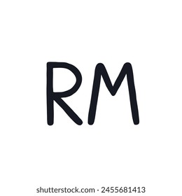 Malaysian ringgit logo icon sign Money emblem Doodle design