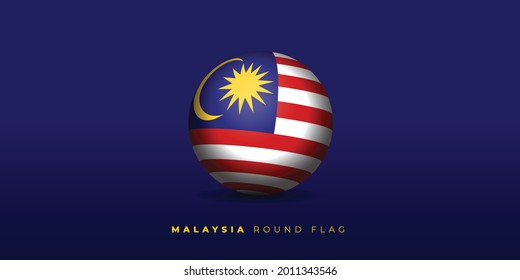 Malaysian Round Flag vector illustration. Good template for Malaysia National Day design.