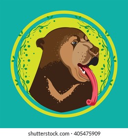 Malaysian sun bear - hand drawn vector image