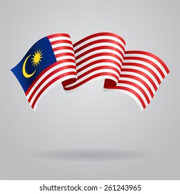 Malaysian Waving Flag. Vector Illustration Eps 8.