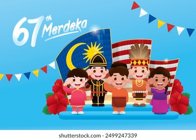 Malaysians Celebrate Merdeka Day in Traditional Costumes