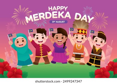 Malaysians Celebrate Merdeka Day in Traditional Costumes