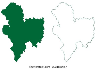 Malda District (West Bengal State, Republic Of India) Map Vector Illustration, Scribble Sketch Maldah Or Maldaha Map