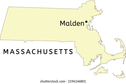 Malden City Location On Massachusetts Map