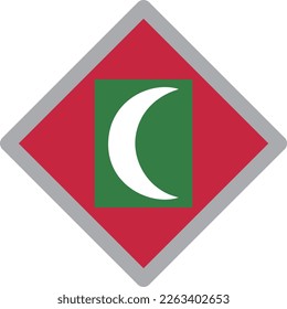 Maldive national flag icon vector Illustration material