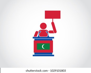 Maldive Podium Protest Speech