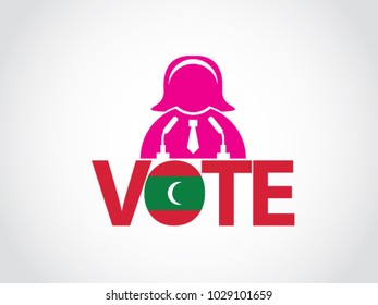 Maldive Podium Woman In Politics Speech Vote