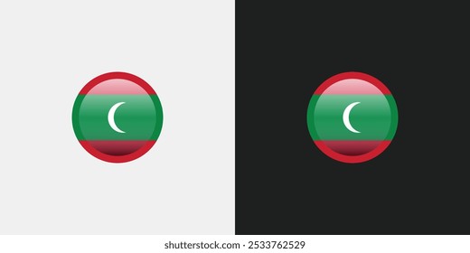 Maldives Circle Flag Round National Flag