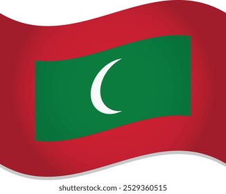 Maldivas País Bandeira 3D Vetor