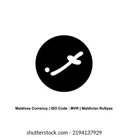 Maldives Currency, MVR, Maldivian Rufiyaa Icon Symbol. Vector Illustration