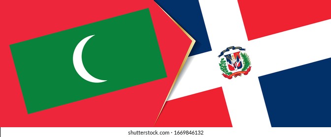 Maldives and Dominican Republic flags, two vector flags symbol of relationship or confrontation.
