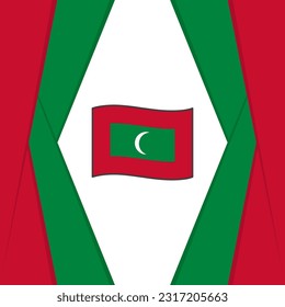 Plantilla de diseño de fondo de resumen de bandera de Maldivas. Cartel del Día de la Independencia de Maldivas en medios sociales. Fondo de Maldivas