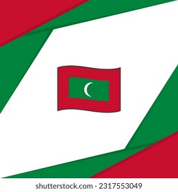 Plantilla de diseño de fondo de resumen de bandera de Maldivas. Cartel del Día de la Independencia de Maldivas en medios sociales. Maldivas