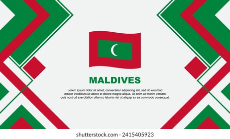 Plantilla de diseño de fondo de resumen de bandera de Maldivas. Ilustración de vectores de papel tapiz del Día de la Independencia de Maldivas. Banner de Maldivas