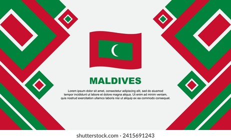 Maldives Flag Abstract Background Design Template. Maldives Independence Day Banner Wallpaper Vector Illustration. Maldives Cartoon