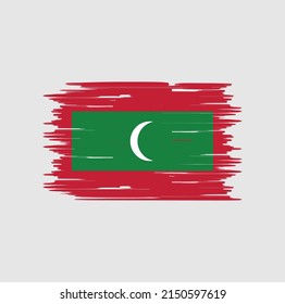 Maldives Flag Brush. National Flag